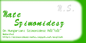 mate szimonidesz business card